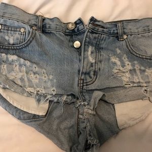 One Teaspoon Size 27 Denim Bandit Shorts
